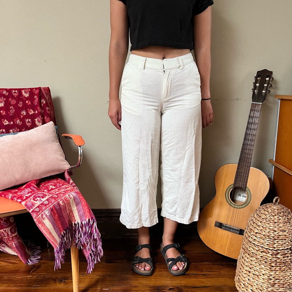 White Corduroy Mom Jeans